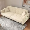 3-Sitzer Schlafsofa B 175 x T 64 x H 72 cm aus Sherpa-Stoff mit verstellbarer Rückenlehne Bild 2