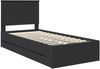 vidaXL Bettrahmen mit Schubladen Schwarz 75 x 190 cm Ingenieurs Holz 3409511 Bild 4