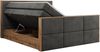 Doppelbett, Boxspringbett mit zwei Multipocket-Matratzen und ein Topper, Bettkästen, Eiche Wotan Holzrahmen, genähtes Kopfteil und Front - ALBERO 2 KING DUO - 140 x 200 cm - Dunkelgrau Velours - H4 Bild 5