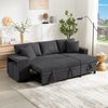 Schlafsofa Cord mit Stauraum & USB-Anschluss, 231x131,5x84 cm, Dunkelgrau Bild 3