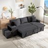Schlafsofa Cord mit Stauraum & USB-Anschluss, 231x131,5x84 cm, Dunkelgrau Bild 4
