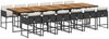 vidaXL 13-tlg. Garten-Essgruppe mit Kissen Schwarz Poly Rattan 3211311 Bild 2