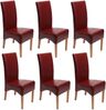 6er-Set Esszimmerstuhl Küchenstuhl Stuhl Latina, LEDER ~ rot, helle Beine Bild 2