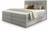 Boxspringbett Best XL mit 2 Bettkästen und Topper, mit Taschenfederkern- und Bonellfederkernmatratze, Doppelbett, Polsterbett aus Webstoff mit Stauraum (Grau (Inari 91), 180x200 cm) Bild 2