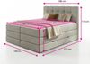 Boxspringbett Best XL mit 2 Bettkästen und Topper, mit Taschenfederkern- und Bonellfederkernmatratze, Doppelbett, Polsterbett aus Webstoff mit Stauraum (Grau (Inari 91), 180x200 cm) Bild 4