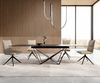Esstisch Edge 200-300x100 Keramik Laminam®Noir Desir Braun Spider Flachstahl Schwarz ausziehbar Bild 2