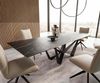 Esstisch Edge 200-300x100 Keramik Laminam®Noir Desir Braun Spider Flachstahl Schwarz ausziehbar Bild 1
