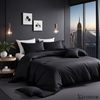 Cozyor Bettwäsche extra dick, weich, top Reissverschluss 135x200 155x200 155x220 200x200, Mikrofaser, 2 teilig, schwarz Eclipse, Bettbezug + Kissenbezug 80x80, für Allergiker, weich Bild 3
