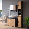 Badmöbel-Set Irma Goldkraft Eiche/Anthrazit 3 Teile, mit Schubladenschrank und Hochschrank Vicco Bild 4