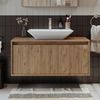 Roomart ATLANTIC-100 Badmöbel Set– 2-teiliges Badezimmermöbel Set - Waschbecken mit Unterschrank - H 45 x B 45 x T 100 cm • Eiche Bild 3