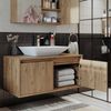 Roomart ATLANTIC-100 Badmöbel Set– 2-teiliges Badezimmermöbel Set - Waschbecken mit Unterschrank - H 45 x B 45 x T 100 cm • Eiche Bild 2