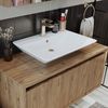 Roomart ATLANTIC-100 Badmöbel Set– 2-teiliges Badezimmermöbel Set - Waschbecken mit Unterschrank - H 45 x B 45 x T 100 cm • Eiche Bild 5