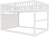Niedriges Etagenbett 140×200 cm mit Rausfallschutz und Treppe mit Schubladen, Weiß, ohne Matratze Bild 3
