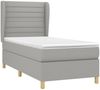 Boxspringbett mit Matratze Stoff Hellgrau 90x190 cm, Härtegrad: H2 [3128565] Bild 3