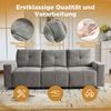 Merax 213 cm 3‑sitziges modulares Sofa zum Sitzen und Liegen, mit Schlaffunktion, großzügige Sitztiefe von bis zu 68 cm, verstellbare Sitztiefe, Chenille‑Stoff, Grau Bild 5