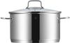 WMF Topf-Set Astoria, Cromargan® Edelstahl Rostfrei 18/10 (Set, 11-tlg, 2x Bratentopf mit Deckel, 3x Kochtopf mit Deckel, 1x Stielkasserolle), 11-teilig, hochglanzpoliert, mit Schüttrand, TransTherm-Allherdboden Bild 4