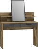 Forte RICCIANO Schminktisch 110 120, rustikaler Schminktisch inkl. Spiegel, 2 Schubladen, Schlafzimmer, Holzwerkstoff, Stabeiche Holzdekor/Betonoptik, 114,5 cm breit x 147,1 cm hoch x 41,3 cm tief Bild 2
