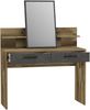 Forte RICCIANO Schminktisch 110 120, rustikaler Schminktisch inkl. Spiegel, 2 Schubladen, Schlafzimmer, Holzwerkstoff, Stabeiche Holzdekor/Betonoptik, 114,5 cm breit x 147,1 cm hoch x 41,3 cm tief Bild 4