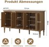 HOLTICO Sideboard Buffet Schrank mit 4 Türen und offenem Regal, Vintage Akzent Kommode (1 St), TV-Schrank, Küchenschrank, Kredenz, und Weinschrank Bild 2