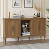 HOLTICO Sideboard Buffet Schrank mit 4 Türen und offenem Regal, Vintage Akzent Kommode (1 St), TV-Schrank, Küchenschrank, Kredenz, und Weinschrank Bild 4