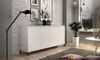 Dmora Kommode Filomena, Wohnzimmerbuffet, Wohnzimmer-Sideboard, Moderne Küchen-Speisekammer, Made in Italy, 184x40h90 cm, Glänzendes Weiß und Anthrazit Bild 2