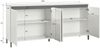 Dmora Kommode Filomena, Wohnzimmerbuffet, Wohnzimmer-Sideboard, Moderne Küchen-Speisekammer, Made in Italy, 184x40h90 cm, Glänzendes Weiß und Anthrazit Bild 3