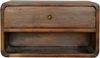 Flieks Schwebenachttisch aus Massivholz mit Schublade & offenem Regal, 45 x 32 x 25cm, Dunkelbraun Bild 2