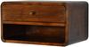Flieks Schwebenachttisch aus Massivholz mit Schublade & offenem Regal, 45 x 32 x 25cm, Dunkelbraun Bild 3