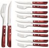 Tramontina Steakbesteck Pizzabesteck, Set, rostfrei (12-tlg), 6 Personen, Edelstahl, scharfe Klinge, FSC Echtholzgriffe, spülmaschinenfest Bild 4
