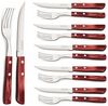Tramontina Steakbesteck Pizzabesteck, Set, rostfrei (12-tlg), 6 Personen, Edelstahl, scharfe Klinge, FSC Echtholzgriffe, spülmaschinenfest Bild 5