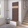 Garderoben-Set Aura version 6 mit Schuhregal und Polsterplatten, Ideal für Flur und Eingangsbereich (Weiß / Eiche Artisan, Trinity 07), 225 x 40 x 70 cm Bild 5