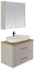 Karen Badmöbel-Set Badmöbel Set Liana 80 Konsole Eiche, (Komplett-Set, Standartmäßig 4-Teilig (Unterschrank, Konsole, Waschbecken, Spiegelschrank), 3-St, Unterschrank mit Türen, Spiegelschrank mit Türen & Regalen), Pastellfarben, Riffeloptik, Bügelgrif... Bild 4