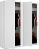 Dmora Großer Kleiderschrank Iuventas, Kleiderbügel für Schlafzimmer, Kleiderschrank mit 4 Flügeltüren, 180x52h204 cm, Glänzendes Weiß Bild 5