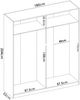 Dmora Großer Kleiderschrank Iuventas, Kleiderbügel für Schlafzimmer, Kleiderschrank mit 4 Flügeltüren, 180x52h204 cm, Glänzendes Weiß Bild 3