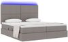 vidaXL Bett mit LED-Lichtleisten mit Kopfteil Taupe 180 x 200 cm Stoff 3372824 Bild 3