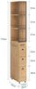 SoBuy NSR13-N Badezimmer-Hochschrank, Spanplatte, Papierfurnier, Helle Eiche, 40 x 170 x 20 cm Bild 3