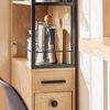 SoBuy NSR13-N Badezimmer-Hochschrank, Spanplatte, Papierfurnier, Helle Eiche, 40 x 170 x 20 cm Bild 5