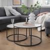 Beistelltisch >2/053-19< in Marmor hell, Metall - 42x65cm (HxD) Bild 2