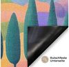 MuchoWow Fußmatte Landschaft - Lila - Pastell - Häuser, Rechteckig, innen Schmutzfangmatte, Tür, Schmutzfänger Flur, Teppich 60x40 cm Bild 3