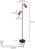 Lindby Stehlampe Ovelia, Metall, Schwarz IP20, 2 x 15 W LED Bild 4