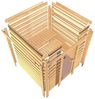 Karibu Sauna Sandra mit Dachkranz + 3,6kW Plug&Play Ofen integrierte Steuerung Bild 4