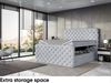 MEBLINI Boxspringbett DUKE 180x200 cm mit Bettkasten - H3/Hellgrau Samt Polsterbett - Doppelbett mit Topper & Taschenfederkern-Matratze Bild 5