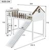Merax Etagenbett, mit Rutsche, mit Fenster, mit Lattenrost, Holz Weiß+Walnuss, 90x200 cm Bild 4