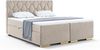 MEBLINI Boxspringbett mit Bettkasten - 160x200 - H3/Beige Samt - Versal - Gepolstert Doppelbett mit Matratze und Topper - Polsterbett mit Stauraum - Bett mit Kopfteil - Stauraumbett Bild 2