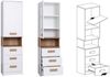 Marmex Möbel Grant Set-A Jugendzimmer Komplett-Set 4-teilig mit Kleiderschrank, Schreibtisch, Wandregal, geschlossenes Regal, Kinderzimmermöbel mit Schreibtisch, laminierte Spanplatte, Kleiderstange, weiß+riviera Eiche, 250x195x55 cm Bild 2