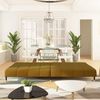 vidaXL Schlafsofa 2-Sitzer Braun Samt 375882 Bild 3