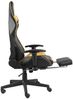 vidaXL Gaming-Stuhl mit Fußstütze Drehbar Golden PVC 20498 Bild 5