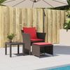 vidaXL Gartenstuhl mit Fußhocker Braun Poly Rattan 368622 Bild 3