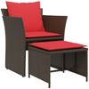 vidaXL Gartenstuhl mit Fußhocker Braun Poly Rattan 368622 Bild 2