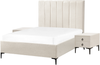 Schlafzimmer Set SEZANNE 140 x 200 cm Bouclé Cremeweiß Bild 4